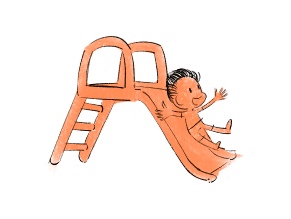 child with slider